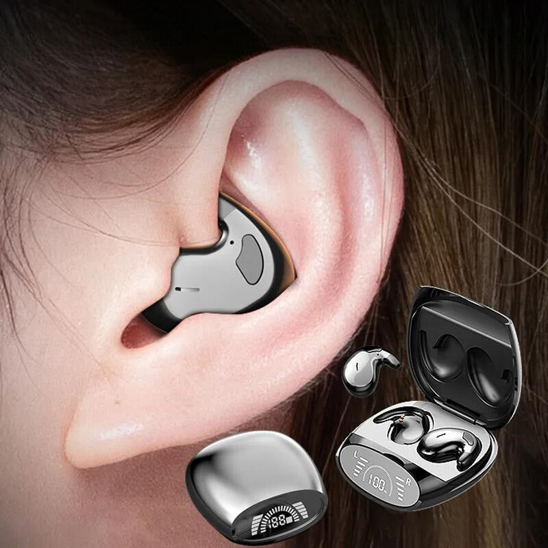 Fones De Ouvido Sem Fio TWS Mini, Oculto, ante Ruído, Estéreo, Bluetooth 5.3