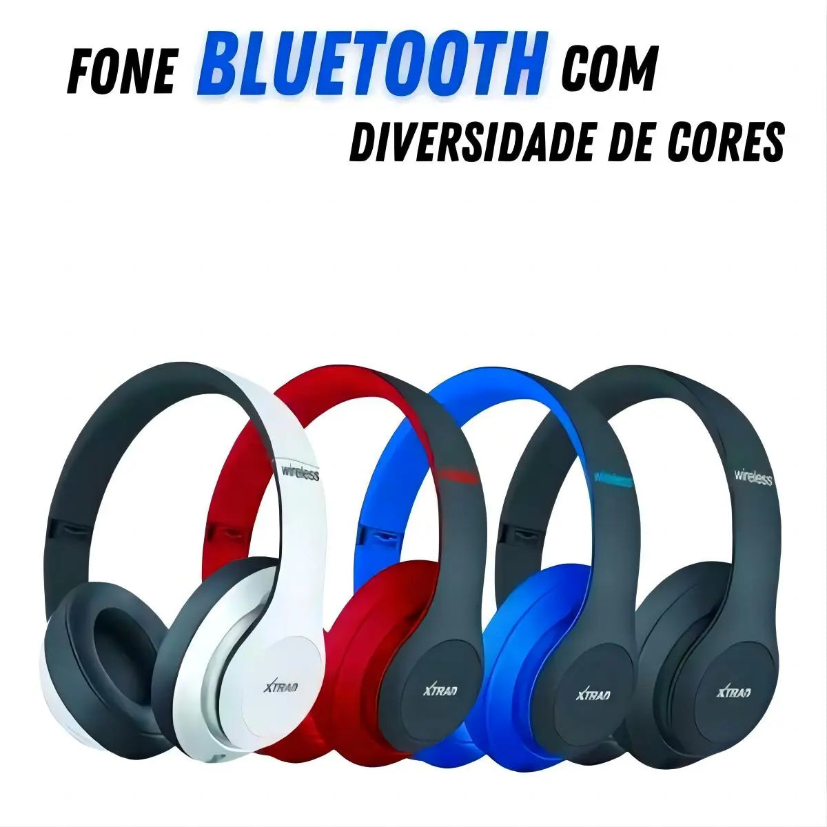 Fone De Ouvido Sem Fio Headphone Bluetooth Estéreo para Celular