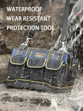 Mala bolsa de ferramentas para eletricista 1680d oxford à prova d'água resistente ao desgaste forte, para armazenamento de ferramentas - BELANGAR