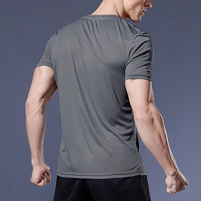 Camisas de corrida e futebol esportiva jogging t-shirts, secagem rápida, compressão, fitness gym, gênero masculino - BELANGAR