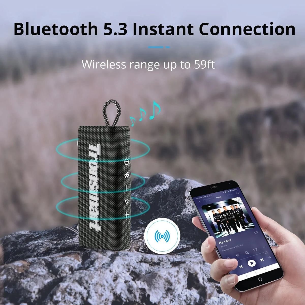 Caixa De Som Portátil Tronsmart, Bluetooth Dual-Driver, IPX7 impermeável, Estéreo sem fio - BELANGAR