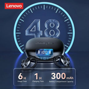 Fones de ouvido tws sem fio led display digital Lenovo lp75 bluetooth 5.3 redução ruído