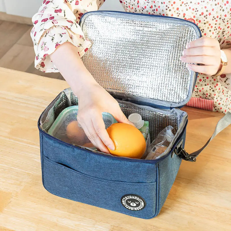 Bolsa térmica para alimento, portátil com alça de ombro, caixa impermeável e isolada durável