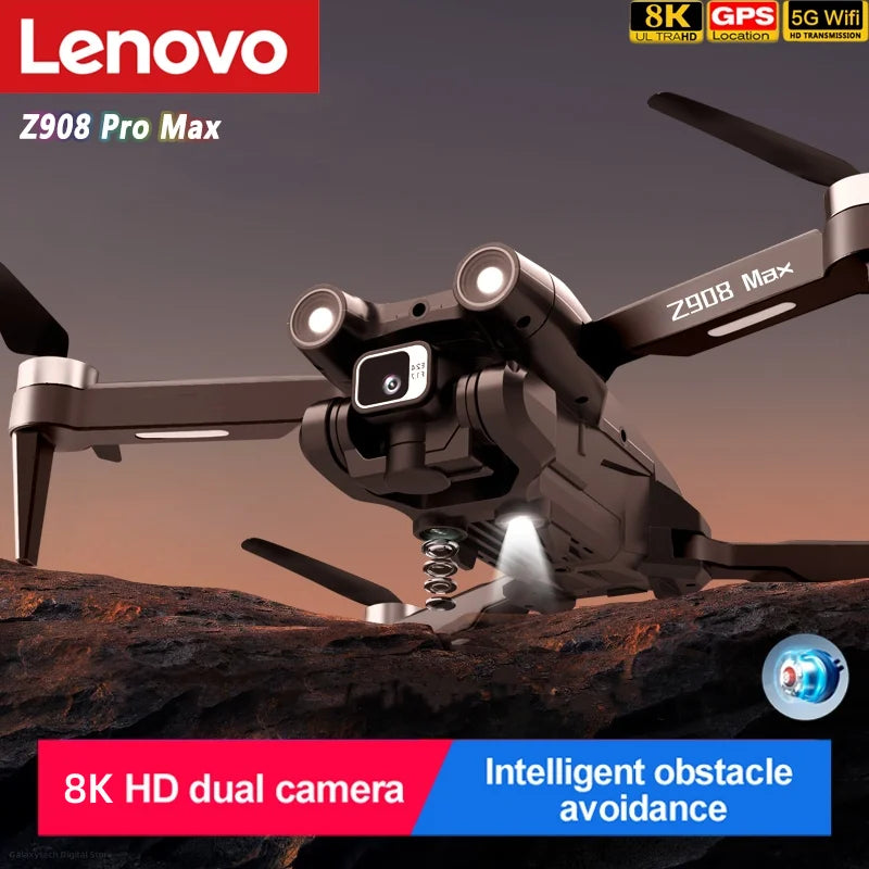 Drone profissional Lenovo z908pro max 8k câmera dupla hd fotografia aérea wifi gps drone