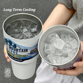 Copo térmico de aço inox com canudo para bebidas quentes e geladas - BELANGAR