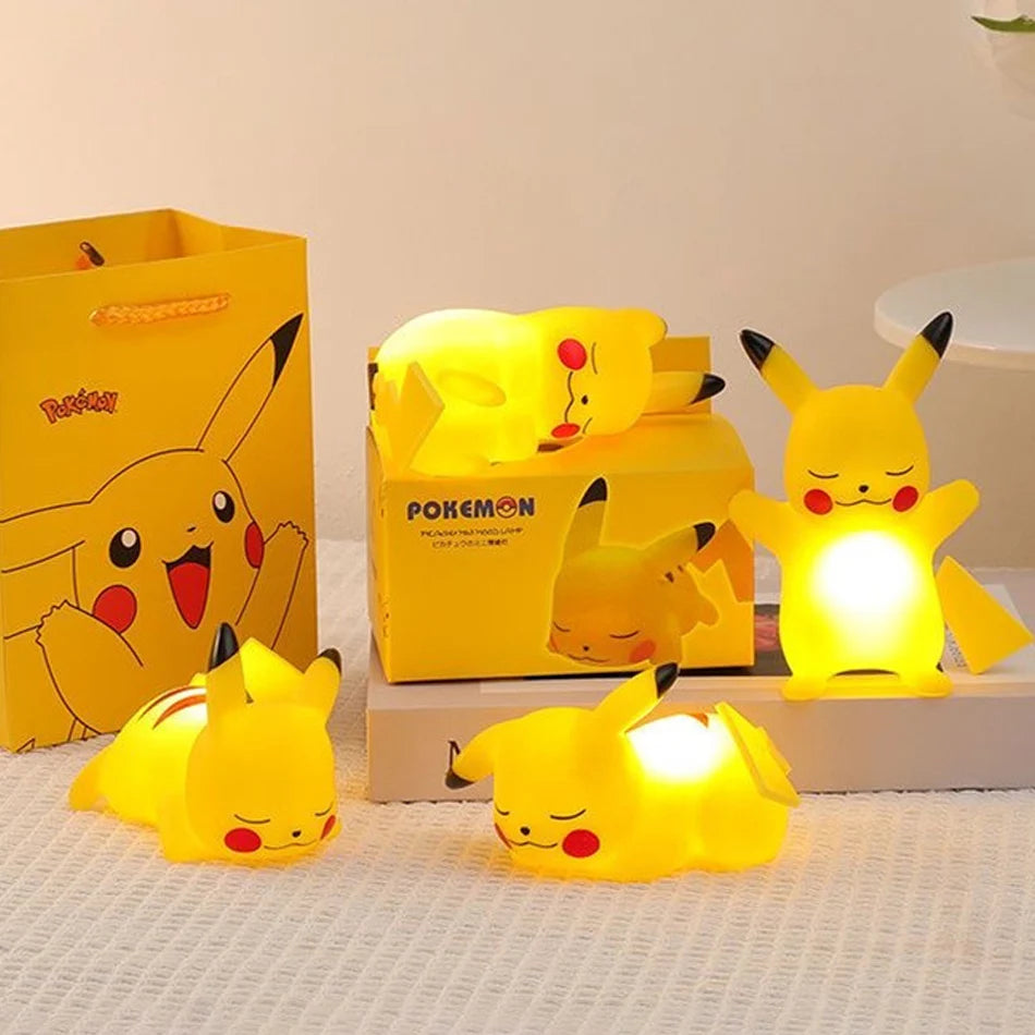 Pokemon pikachu luz noturna suave para quarto cabeceira luz led decoração