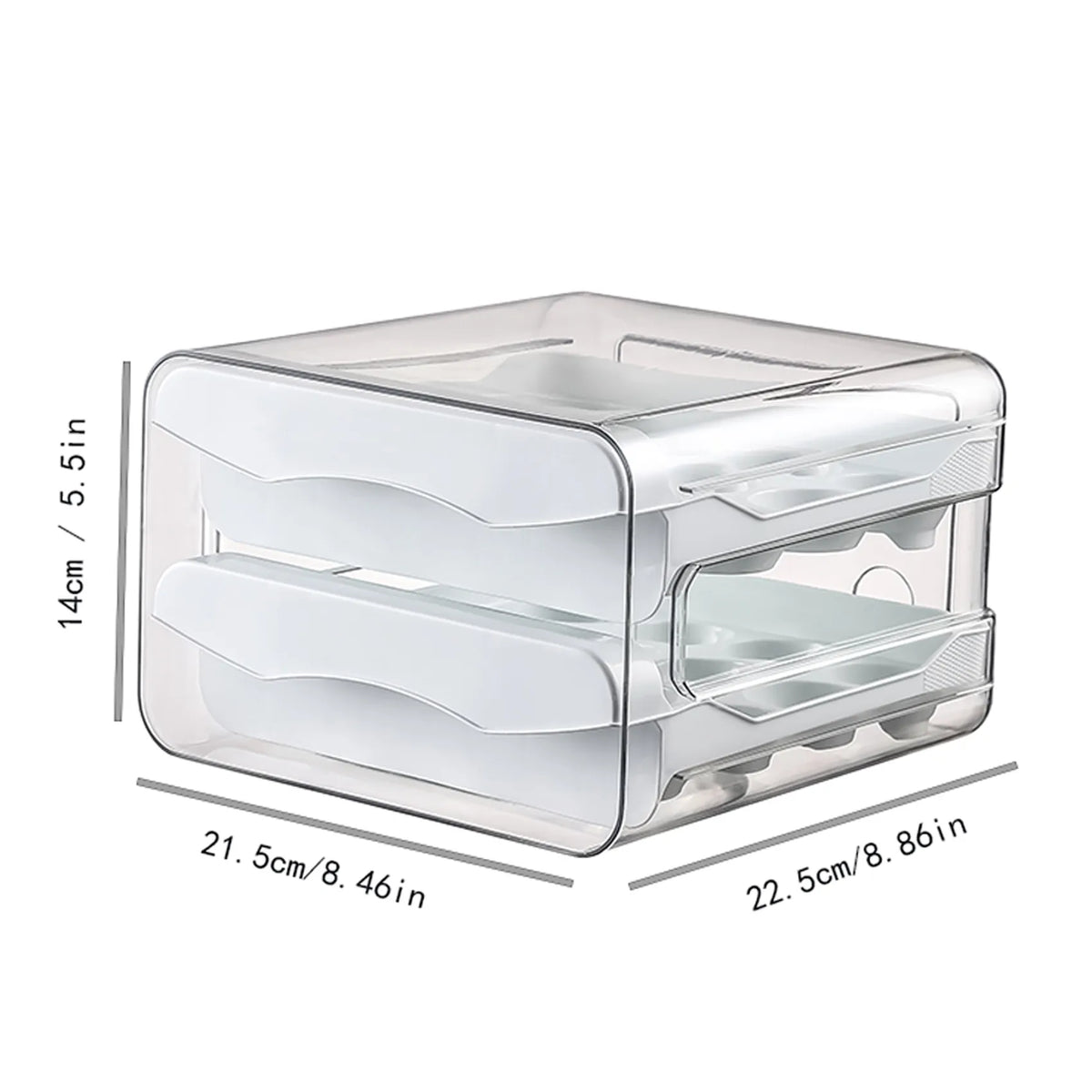 Armazenador de ovos Refrigerador Egg Storage, gaveta 2 camadas - BELANGAR