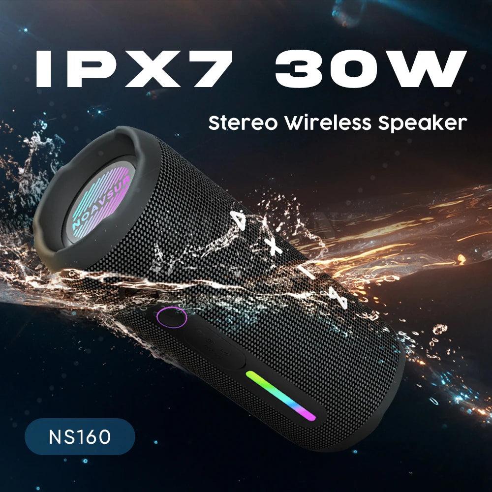 Caixa De Som Portátil Bluetooth, IPX7 30W, TWS Stereo Super Bass Impermeável - BELANGAR