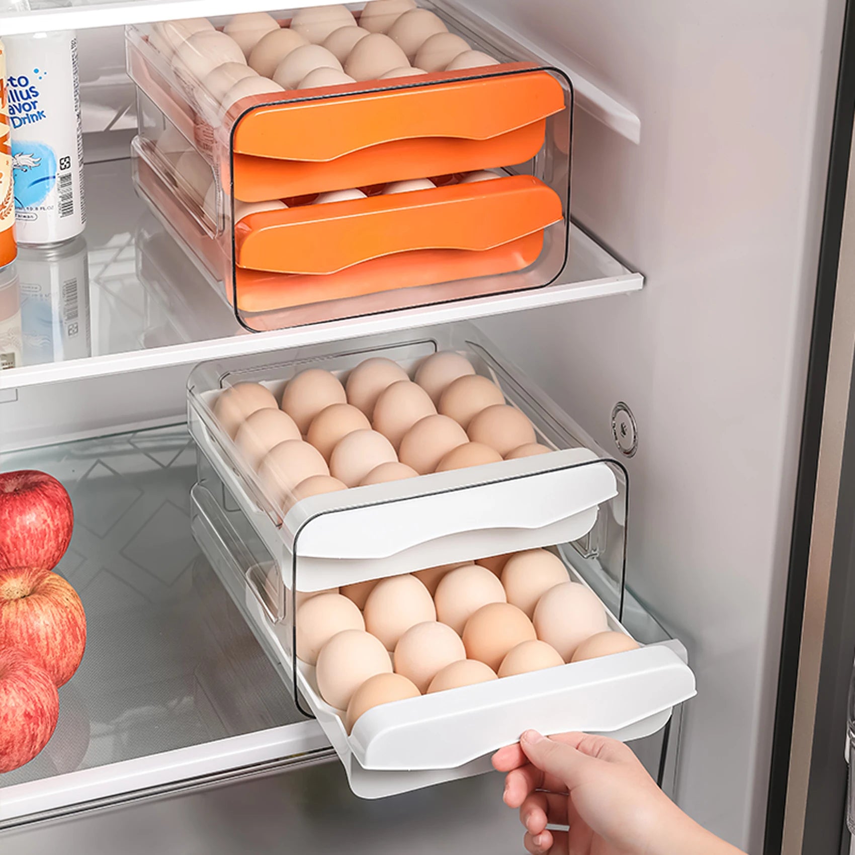 Armazenador de ovos Refrigerador Egg Storage, gaveta 2 camadas - BELANGAR