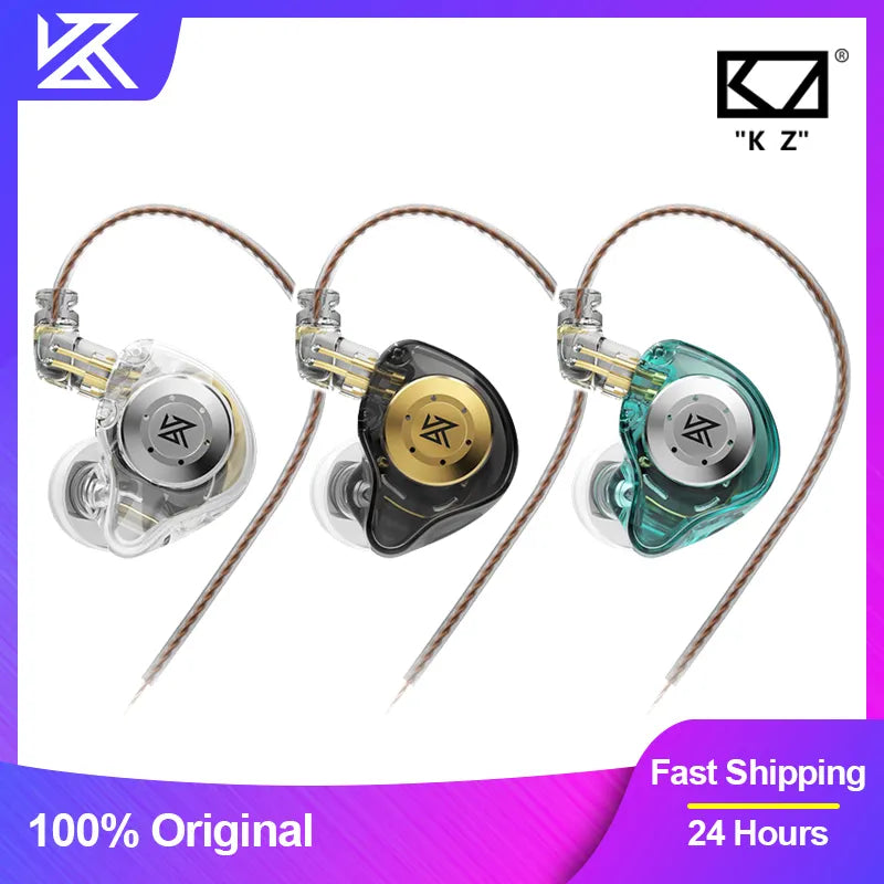 Fone de ouvido Original kz edx pro, intra-auriculares esportes com cancelamento de ruído fone de ouvido de alta fidelidade fone de ouvido audiófilo
 - BELANGAR