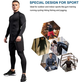 Camiseta de manga longa, secagem rápida, musculação, esporte, corrida, fitness rashgard, gênero masculino - BELANGAR