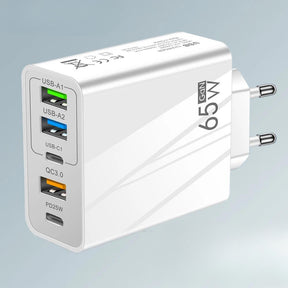 Adaptador Carregador usb gan 65w pd tipo c, carregamento rápido, para iphone 15, 14, xiaomi, samsung, ue/eua