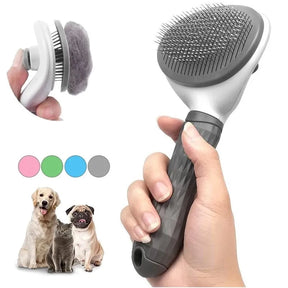 Escova pet auto limpeza removedor de pelos para cães e gatos, grooming - BELANGAR