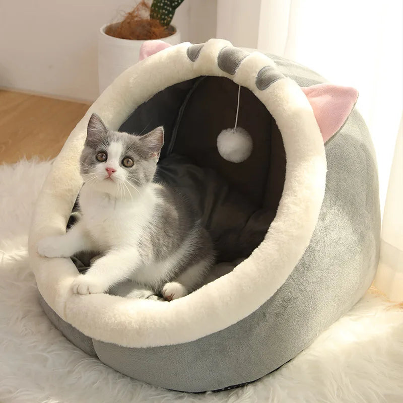 cama para cães e gatos, pequenos, auto aquecimento, confortável, dobrável, removível e lavável - BELANGAR