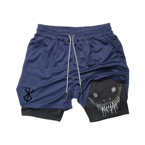 Calções Shorts Esportivos de corrida, fitness ginásio treinamento 2 em 1 esportivos secagem rápida treino, bolso interno, gênero masculino - BELANGAR