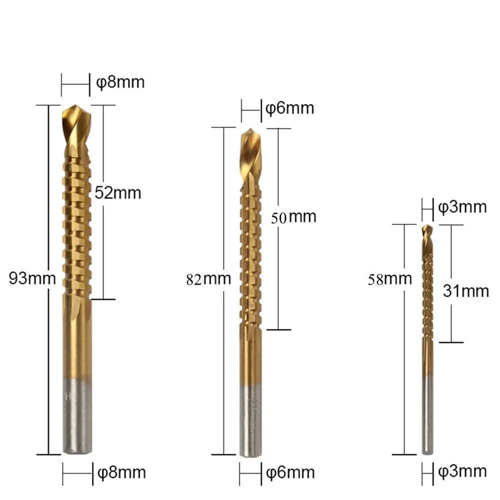 Conjunto De Brocas De Aço De Titânio, 4-12, 4-20, 4-32mm, 3, 6, 8mm, estojo com 6 peças - BELANGAR