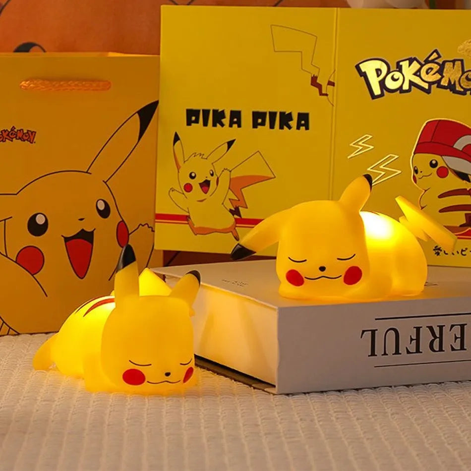 Pokemon pikachu luz noturna suave para quarto cabeceira luz led decoração