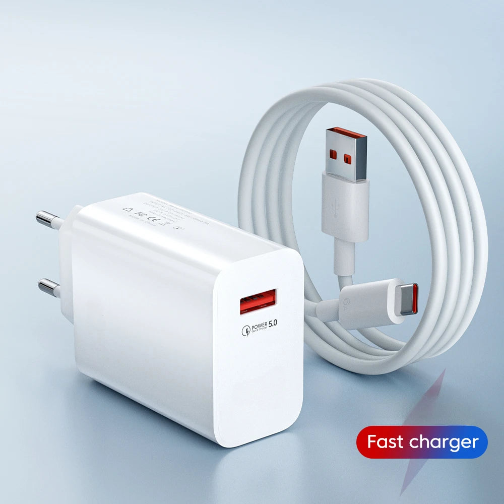 Adaptador Carregador usb de carregamento rápido qc3.0 com cabo usb tipo c para iphone 15 pro max, huawei samsung xiaomi - BELANGAR