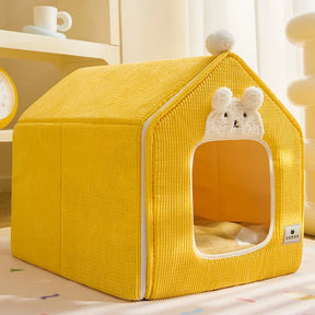 Casa dobrável para cães e gatos pequenos e médios com tapete de cama, 23 variações de modelos e tamanhos - BELANGAR