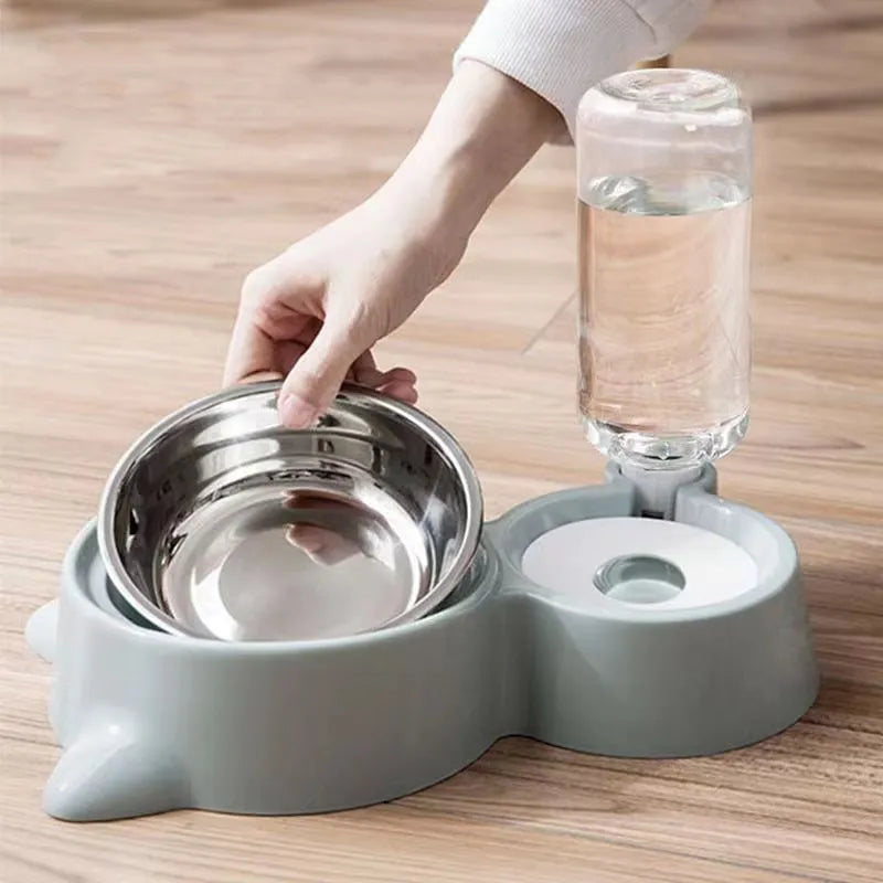 Tigela dispensador de água automático 2-em-1 gato e cachorro, Agua e Ração. - BELANGAR