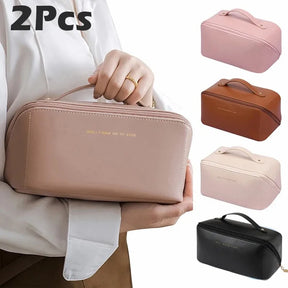 Bolsa Necessaire de armazenamento para cosméticos grande capacidade para viagem. kit com 01 ou 2 peças - BELANGAR