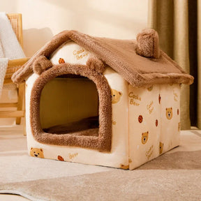 Casa dobrável para cães e gatos pequenos e médios com tapete de cama, 23 variações de modelos e tamanhos - BELANGAR