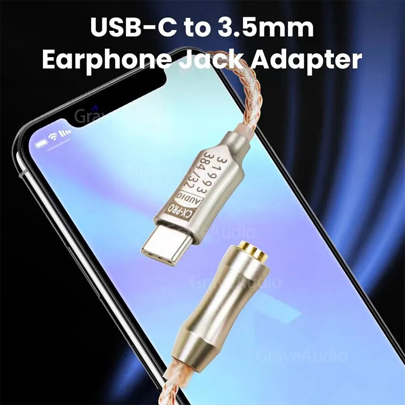 Cabo Amplificador de Fone de Ouvido, 3,5 mm, Decodificador de áudio IEM AMP Adaptador para telefone móvel Tipo C - BELANGAR