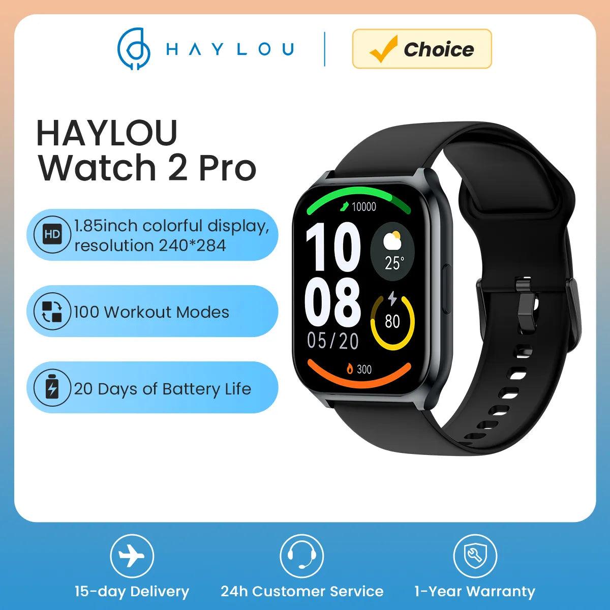 Relógio inteligente HAYLOU Watch 2 Pro (LS02 Pro) 1,85 ''HD Display SpO2 Monitor de frequência cardíaca 100 modos de treino Smartwatch para homens e mulheres - BELANGAR