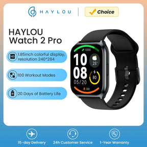 Relógio inteligente HAYLOU Watch 2 Pro (LS02 Pro) 1,85 ''HD Display SpO2 Monitor de frequência cardíaca 100 modos de treino Smartwatch para homens e mulheres - BELANGAR