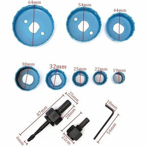 Jogo Serra Copo Aço com estojo, Ideal para Madeira, Placa de PVC, Metal, Conjunto de 19 a 64mm, 11PCs - BELANGAR