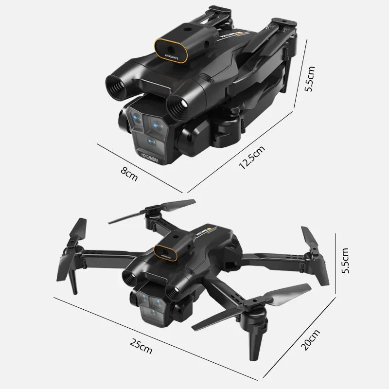 Drone m4 rc 4k profissional com ângulo amplo, câmera tripla hd, wi-fi, fpv, avental de sustentação de altura