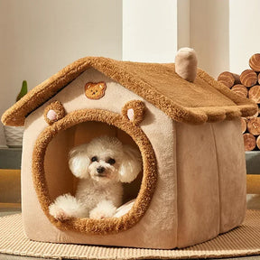 Casa dobrável para cães e gatos pequenos e médios com tapete de cama, 23 variações de modelos e tamanhos - BELANGAR