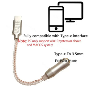 Cabo Amplificador de Fone de Ouvido, 3,5 mm, Decodificador de áudio IEM AMP Adaptador para telefone móvel Tipo C - BELANGAR