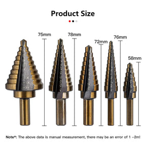 Conjunto de Broca Step Drill Set Ferramentas com Caixa De Alumínio, HSS 4241, Cobalto, Furo Múltiplo, 50 Tamanhos, Ferramenta De Perfuração Para Madeira e Metal, Step Cone Broca - BELANGAR