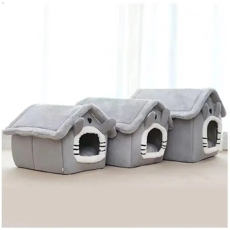 Casa cama macia para animais de estimação, Cães e gatos com almofada removível, para animais de estimação pequenos, médios e grandes - BELANGAR