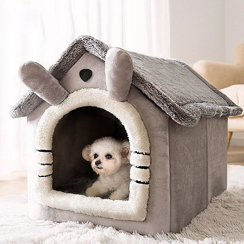 Casa dobrável para cães e gatos pequenos e médios com tapete de cama, 23 variações de modelos e tamanhos - BELANGAR