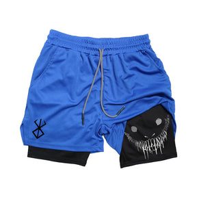 Calções Shorts Esportivos de corrida, fitness ginásio treinamento 2 em 1 esportivos secagem rápida treino, bolso interno, gênero masculino - BELANGAR