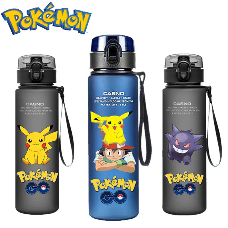 Garrafa Copo portátil anime Pokemon pikachu 560ml