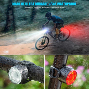 Lanterna Sinalizador para bicicleta à prova d'água, alimentada por bateria recarregável USB, LED TOPRIDER - BELANGAR