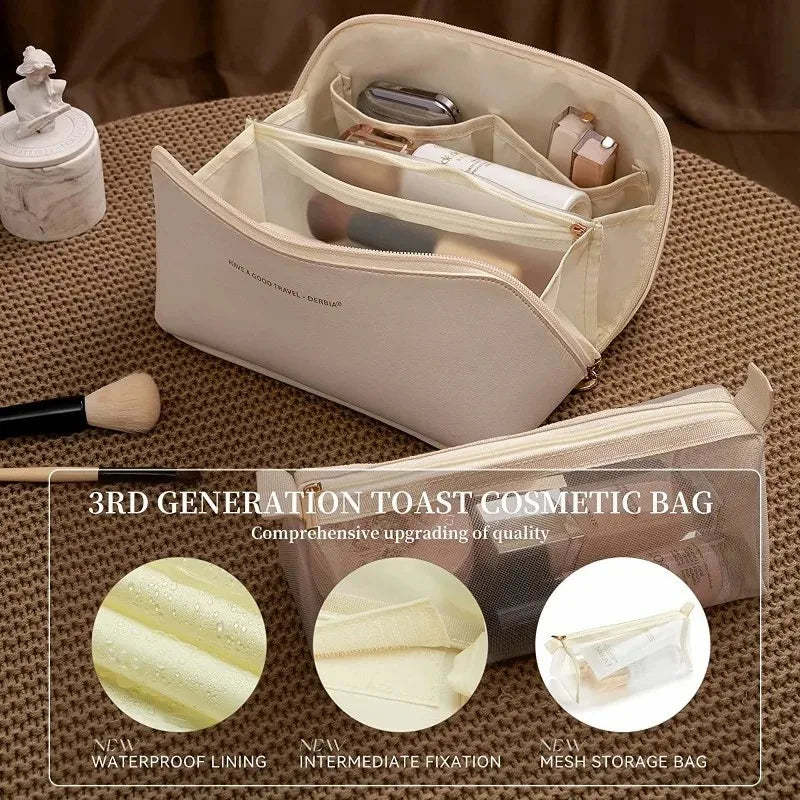 Bolsa Necessaire de armazenamento para cosméticos grande capacidade para viagem. kit com 01 ou 2 peças - BELANGAR