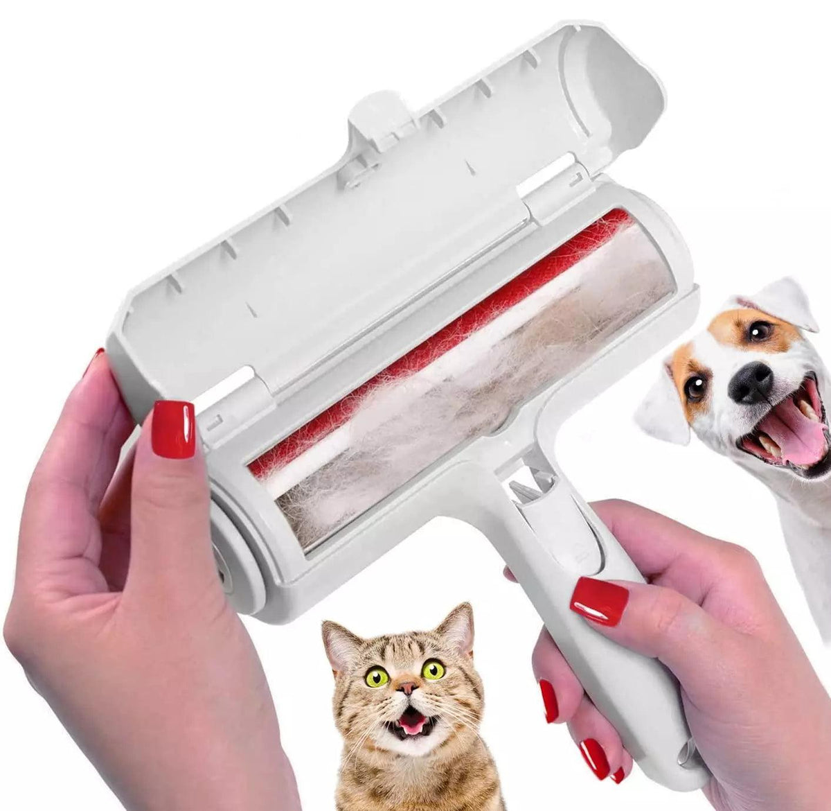 Rolo removedor de pelos de cães e gatos com base autolimpante, eficiente ferramenta de remoção de pelos, perfeito - BELANGAR