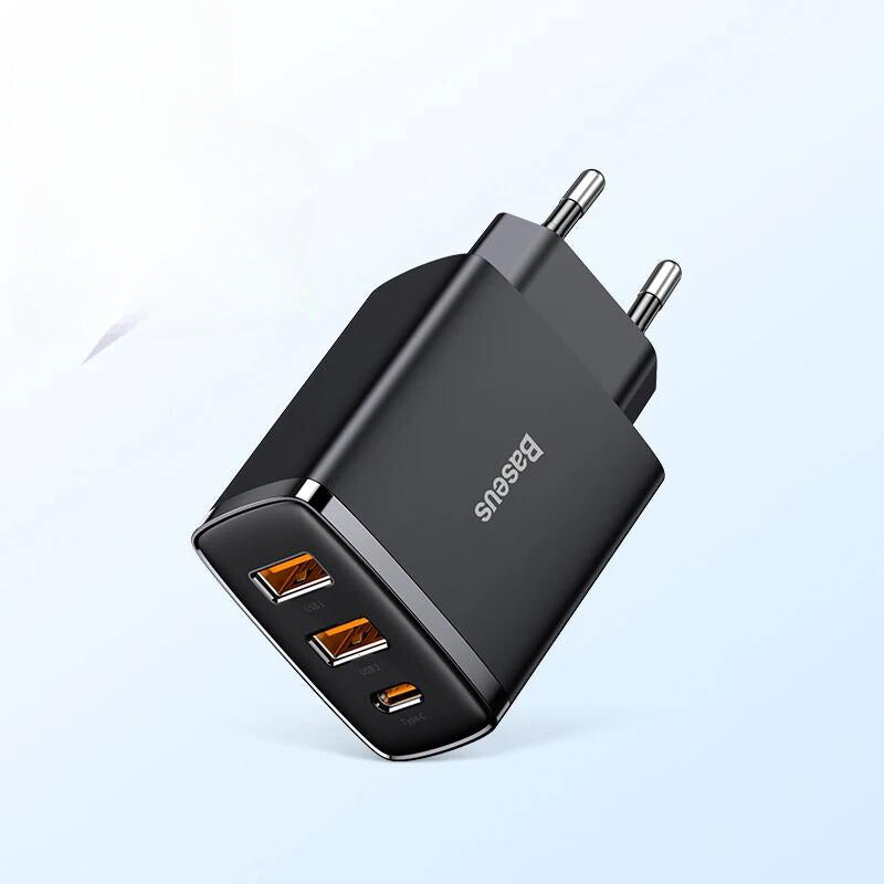 Adaptador Carregador de celular Rápido, 3 em 1, para iPhone 15, 14, 13 Pro Max, Xiaomi, Samsung, 65W